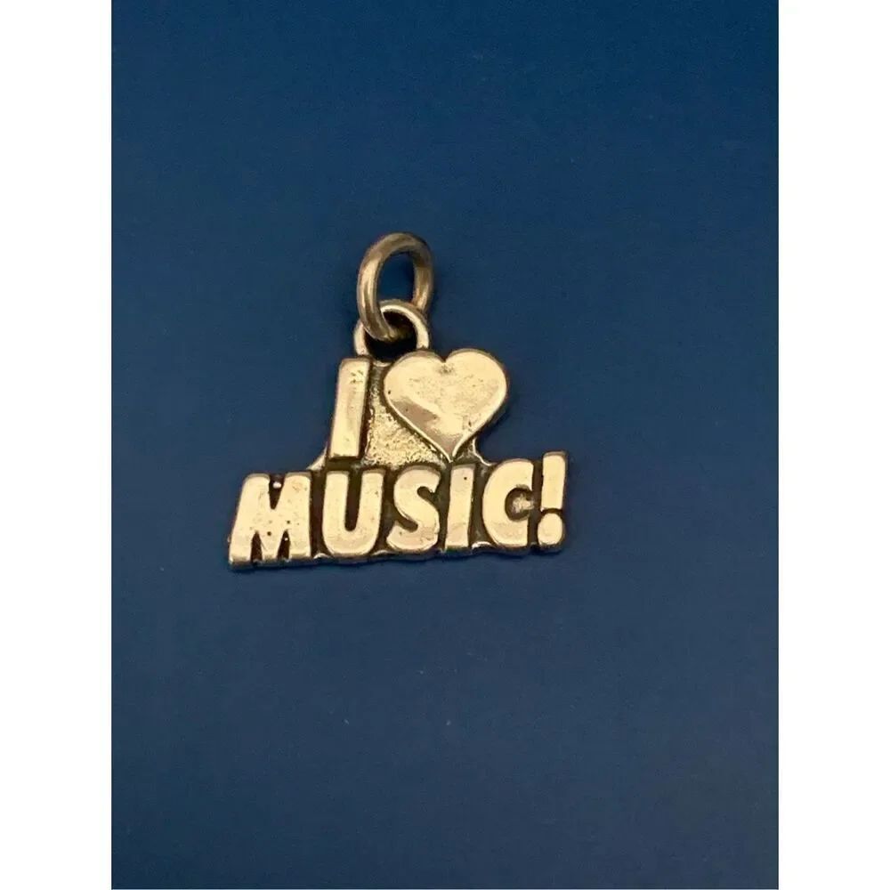 .925 I Love Music Sterling Silver Jewelry Charm #music #heart